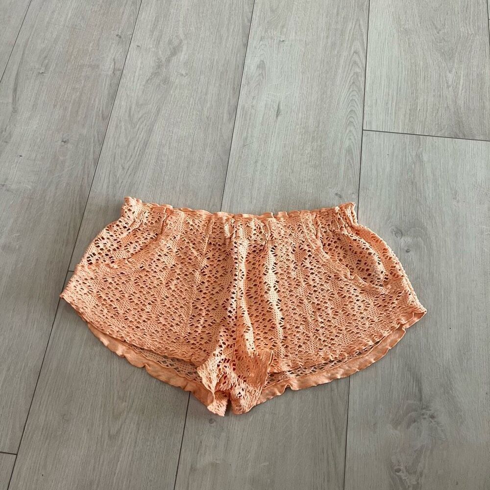 Free People Beach Crochet Love Shorts Size S Peach Lace